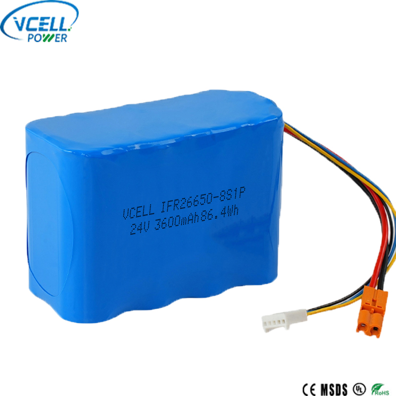 24V 3600mAh 26650 LiFePO4 রিচার্জেবল ব্যাটারি প্যাক