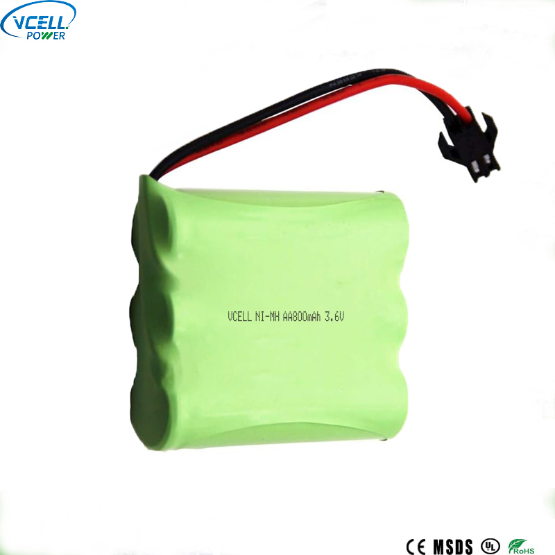3.6V AA 800mAh Nimh ব্যাটারি প্যাক