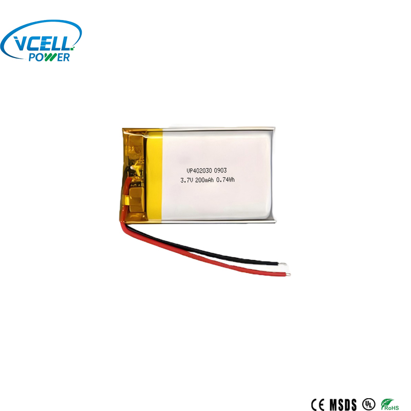 3.7V 200mAh 402030 রিচার্জেবল লি পলিমার ব্যাটারি