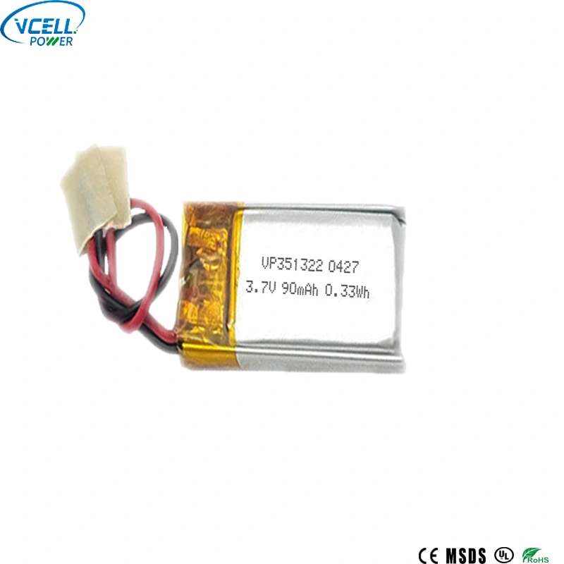351322 3.7V 90mAh রিচার্জেবল LiPO ব্যাটারি