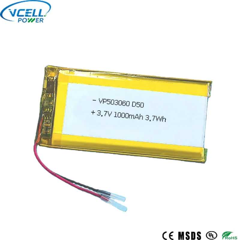 503060 3.7V 1000mAh 3.7Wh লিথিয়াম পলিমার ব্যাটারি