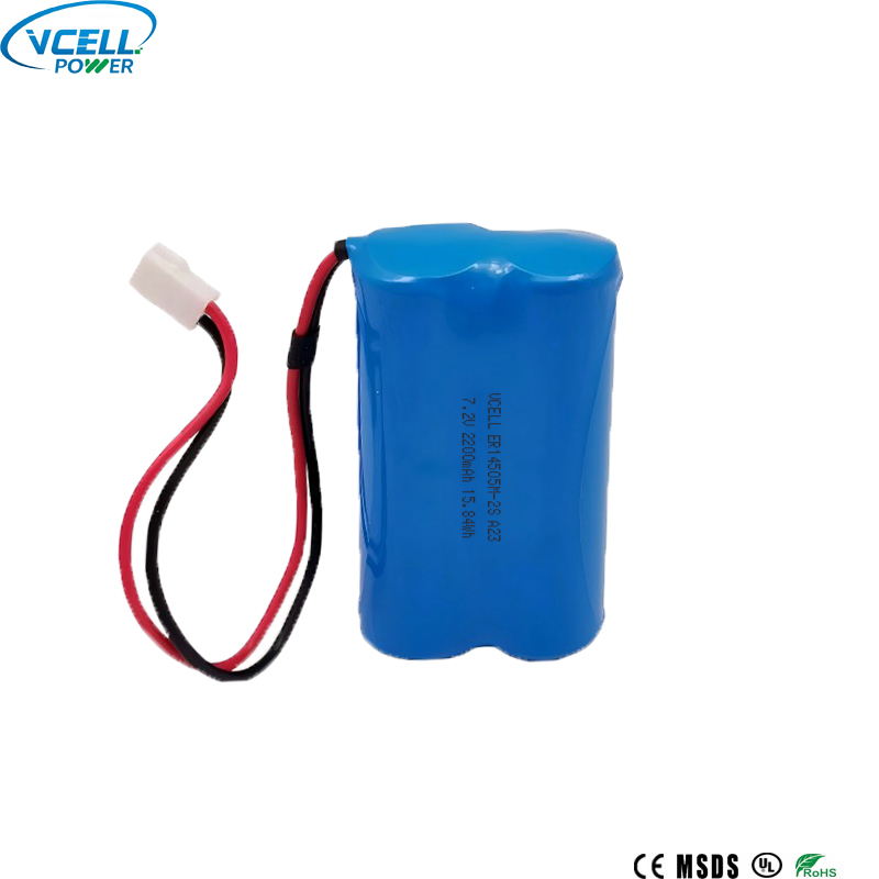 7.2V 2200mAh ER14505-2S লিথিয়াম প্রাথমিক ব্যাটারি প্যাক