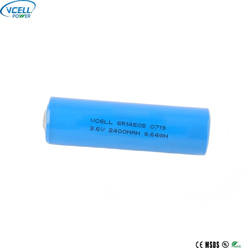 ER14505 3.6V 2400mAh AA সাইজ লি SOCL2 ব্যাটারি